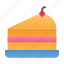 birthday, cake, slice 