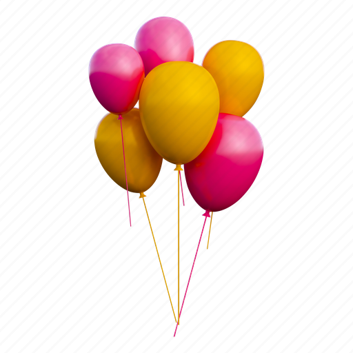 .png, balloons, birthday, party, celebration, gift, event 3D illustration - Download on Iconfinder