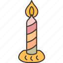 candle, birthday, flame, cake, celebration