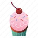 cupcake, strawberry, dessert, food, bakery, muffin, party