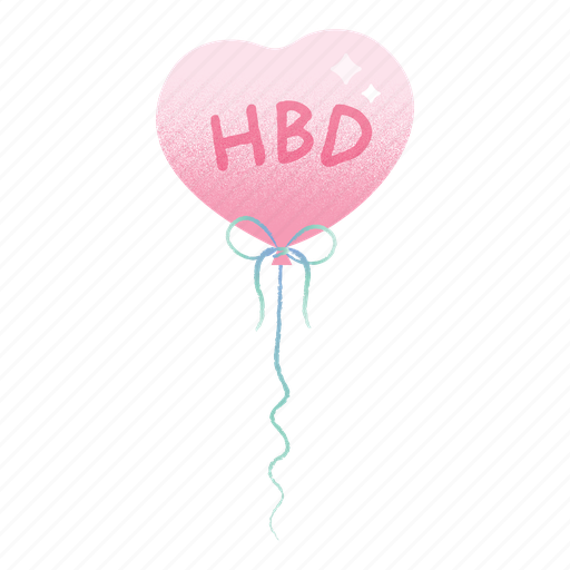 Hbd, heart balloon, balloon, birthday, party, surprise, celebration icon - Download on Iconfinder
