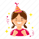 birthday girl, girl, avatar, birthday party, decoration, birthday, party, celebration, cute sticker