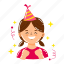 birthday girl, girl, avatar, birthday party, decoration, birthday, party, celebration, cute sticker 