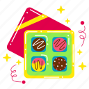 chocolate box, gift, chocolate, birthday party, decoration, birthday, party, celebration, cute sticker