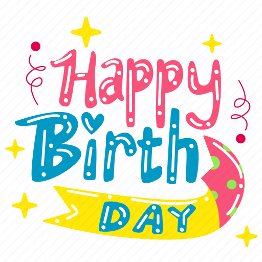 Happy birthday, greeting, birthday text, birthday party, decoration, birthday, party icon - Download on Iconfinder