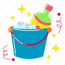 ice bucket, alcohol, drink, birthday party, decoration, birthday, party, celebration, cute sticker