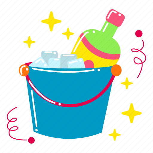 Ice bucket, alcohol, drink, birthday party, decoration, birthday, party icon - Download on Iconfinder