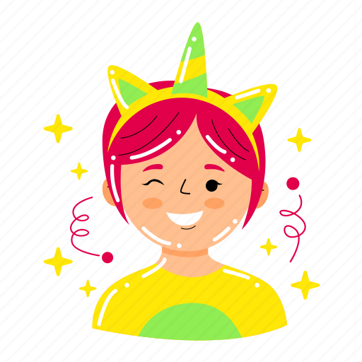 Unicorn, costume, headband, birthday party, decoration, birthday, party icon - Download on Iconfinder