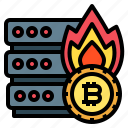 bitcoin, crisis, computer, fire 