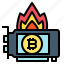 graphic, card, bitcoin, fire, heat 