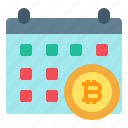 calendar, bitcoin, currency, date 