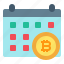 calendar, bitcoin, currency, date 