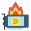 graphic, card, bitcoin, fire, heat 
