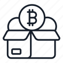 bitcoin box, box, reward, bitcoin icon, bitcoin money