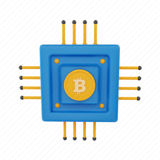 Bitcoin, processor, hardware, microchip, chip, finance, computer icon - Download on Iconfinder