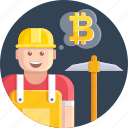 bitcoin, cryptocurrency, currency, digital, man, miner