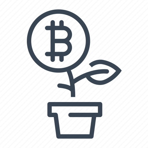 Bitcoin, bitcoins, cryptocurrency, growth, plant, farm icon - Download on Iconfinder