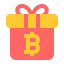 bitcoin, cryptocurrency, gift, box, cardboard 