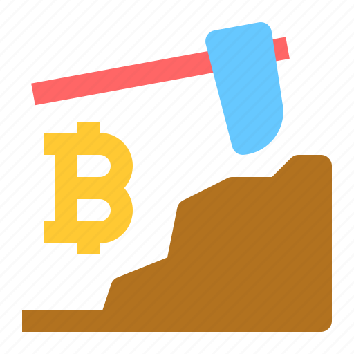 Bitcoin, cryptocurrency, mining, gold, pickaxe icon - Download on Iconfinder