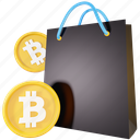bitcoin, shopping, bag, paper, payment, cryptocurrency