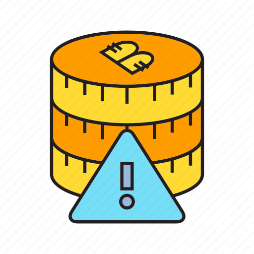 Bitcoin, blockchain, coin, cryptocurrency, digital currency, error, warning icon - Download on Iconfinder