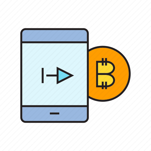 Bitcoin, cryptocurrency, electronic money, finance, payment, smart phone, transaction icon - Download on Iconfinder