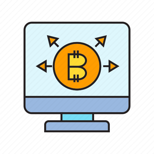 Bitcoin, blockchain, computer, cryptocurrency, desktop, digital currency, electronic money icon - Download on Iconfinder