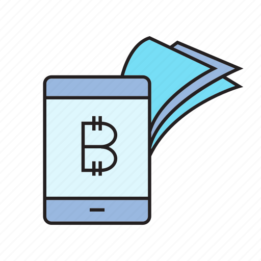 Bitcoin, cryptocurrency, digital currency, mobile banking, payment, smart phone, transaction icon - Download on Iconfinder