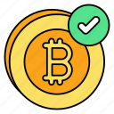 bitcoin, accepted, arrow, here, payment, coins