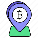 bitcoin, location, point, marker, map, pin