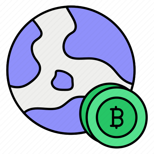 Bitcoin, world, money, globe, ui icon - Download on Iconfinder