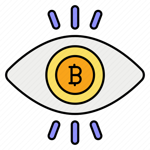 Bitcoin, coins, eye, crypto, currency, money icon - Download on Iconfinder