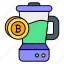 bitcoin, mixer, coin, arrow, crypto, currency 