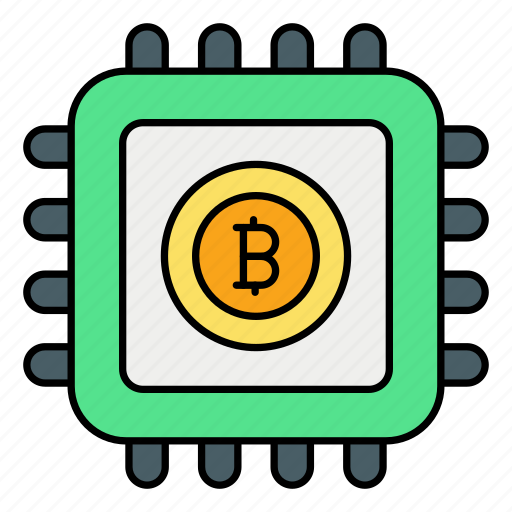 Bitcoin, chip, electronic, cpu, process, technology icon - Download on Iconfinder