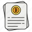 bitcoin, file, documents, certificate, agreement 