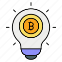 bitcoin, innovation, money, invention, idea, bulb