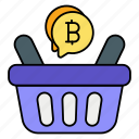 bitcoin, shop, buy, commerce, basket