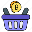 bitcoin, shop, buy, commerce, basket 