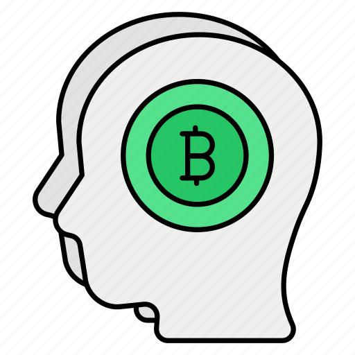 Bitcoin, mind, head, think, side view icon - Download on Iconfinder