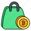 bitcoin, shopping, bag, currency, cash, money 