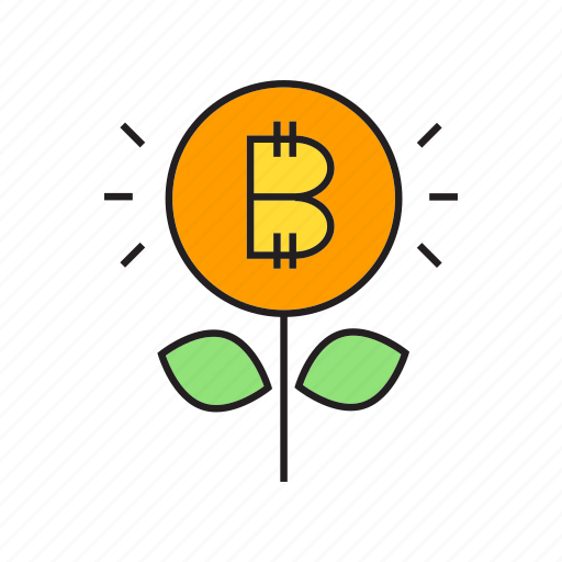 Bitcoin, coin, cryptocurrency, digital currency, invest, plant, seed icon - Download on Iconfinder