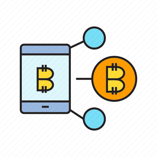 Bitcoin, blockchain, cryptocurrency, digital currency, link, share, smart phone icon - Download on Iconfinder