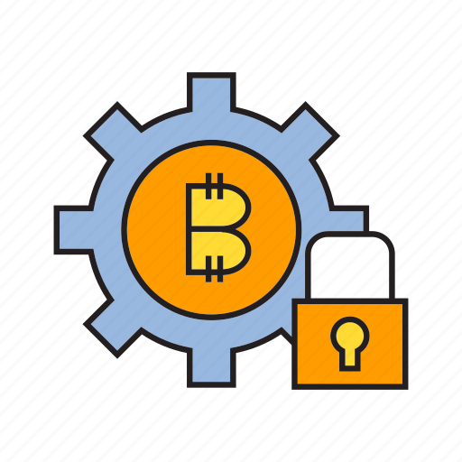 Bitcoin, cog, cryptocurrency, encryption, gear, lock, security icon - Download on Iconfinder