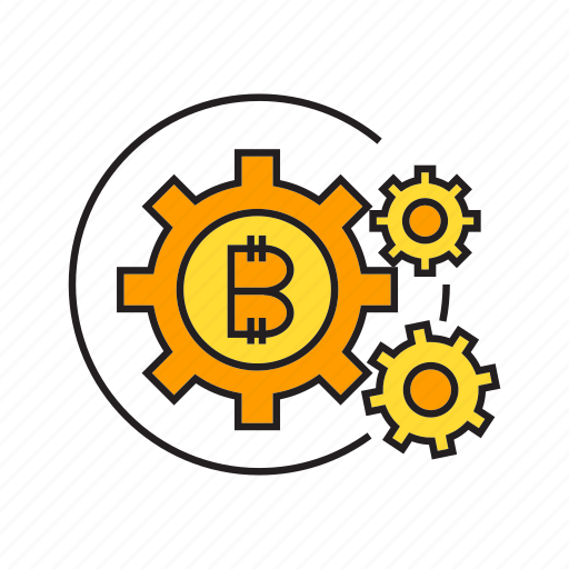 Bitcoin, blockchain, cogs, cryptocurrency, digital currency, gear, system icon - Download on Iconfinder