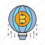 balloon, bitcoin, bubble, cryptocurrency, digital currency, float, risk 