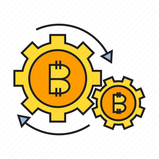 Bitcoin, cogs, cryptocurrency, digital currency, gear, rotate, system icon - Download on Iconfinder