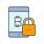 bitcoin, cryptocurrency, digital currency, encryption, lock, security, smart phone 