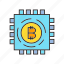 bitcoin, chip, cryptocurrency, device, digital currency, microchip, processor 