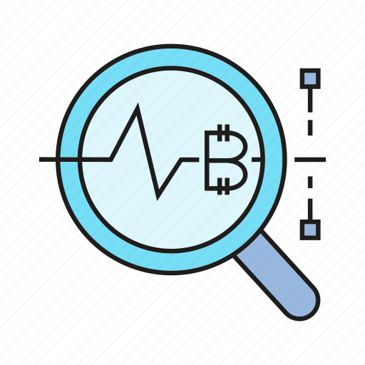 Analytics, bitcoin, cryptocurrency, data, digital currency, magnifier, plot icon - Download on Iconfinder