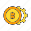 bitcoin, blockchain, cog, coin, cryptocurrency, digital currency, gear 